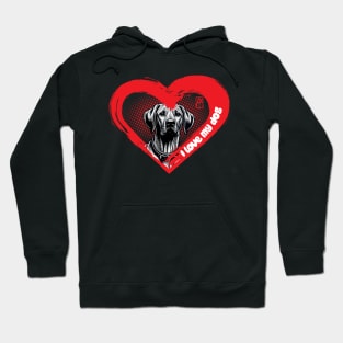 I Love My Rhodesian Ridgeback - Brave dog - I Love my dog Hoodie